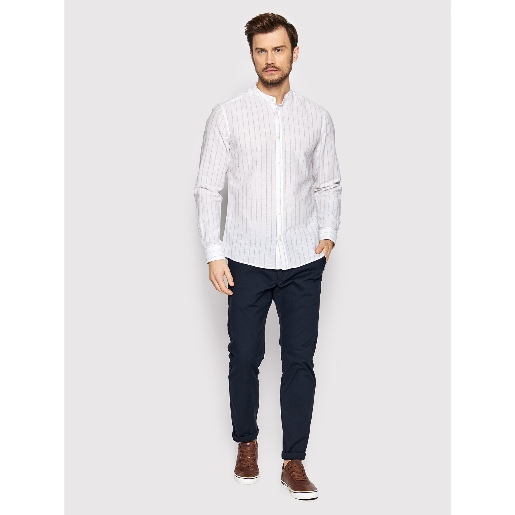 Only & Sons Риза Caiden 22021971 Бял Slim Fit - Pepit.bg