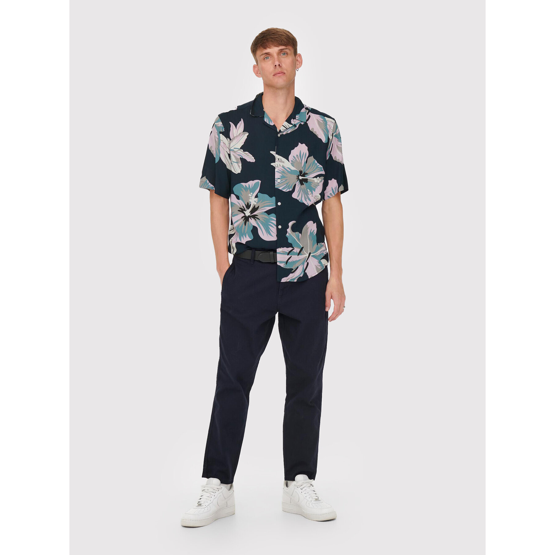 Only & Sons Риза Dan 22021965 Тъмносин Regular Fit - Pepit.bg