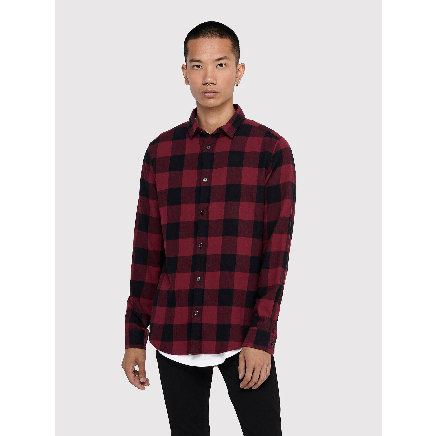 Only & Sons Риза Gudmund 22007112 Бордо Slim Fit - Pepit.bg