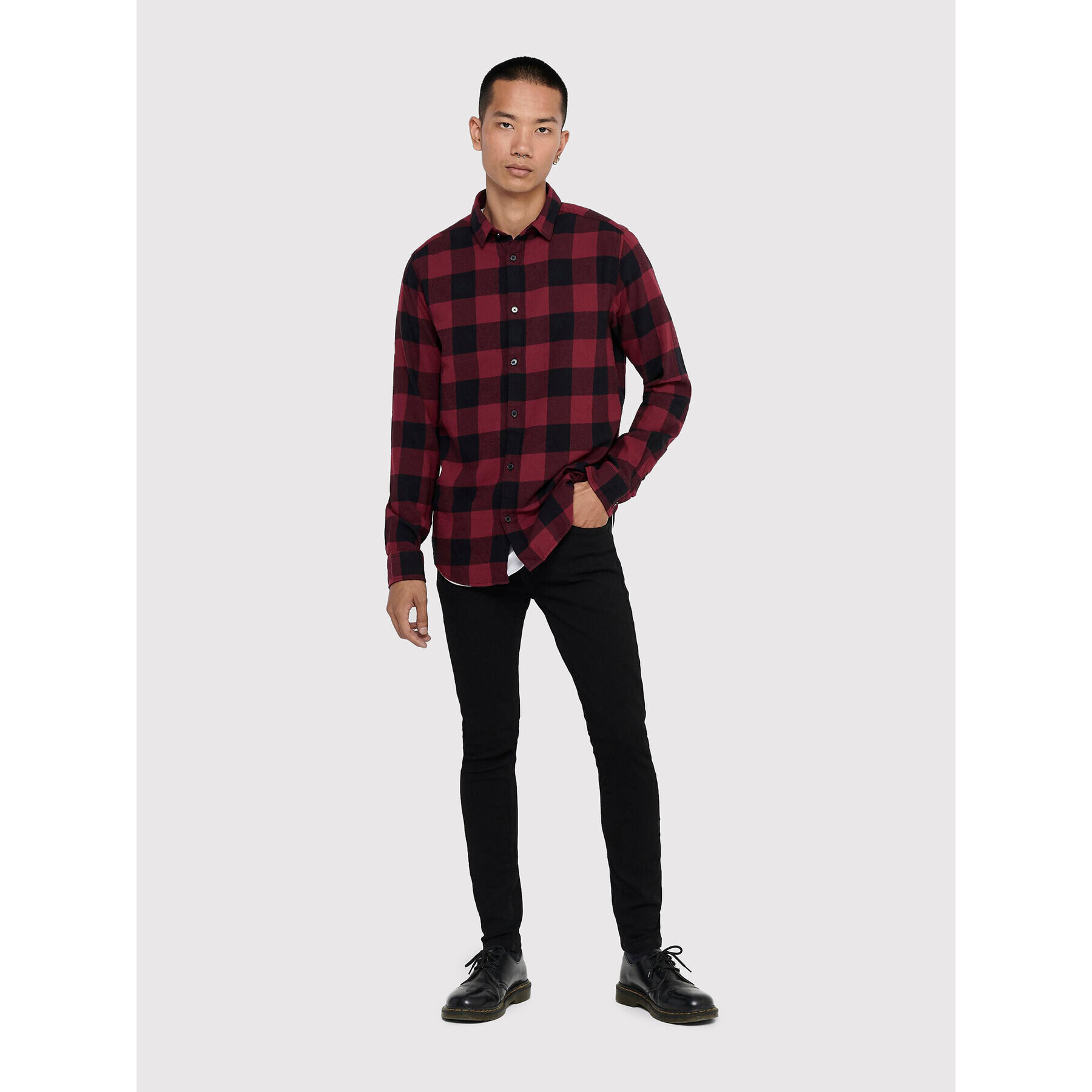 Only & Sons Риза Gudmund 22007112 Бордо Slim Fit - Pepit.bg
