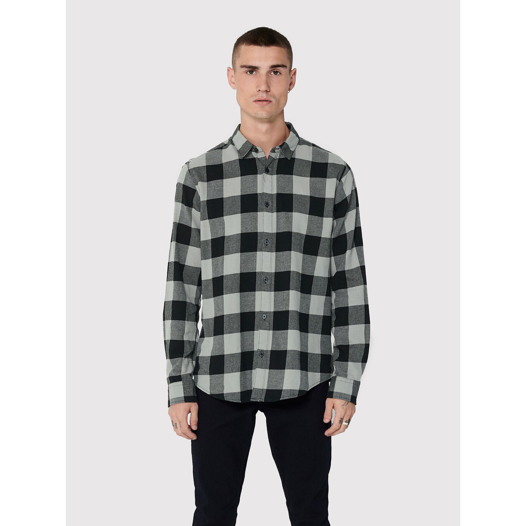 Only & Sons Риза Gudmund 22007112 Сив Slim Fit - Pepit.bg