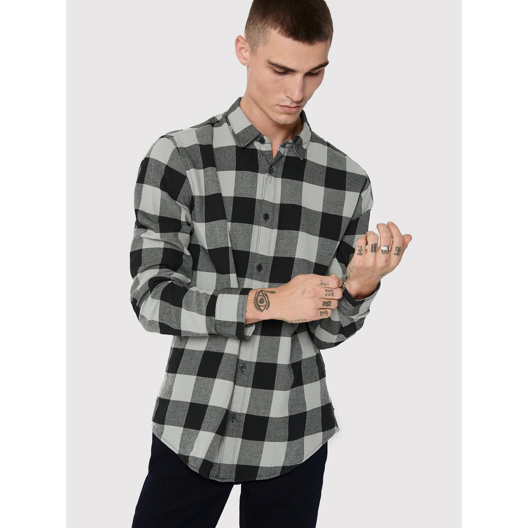 Only & Sons Риза Gudmund 22007112 Сив Slim Fit - Pepit.bg