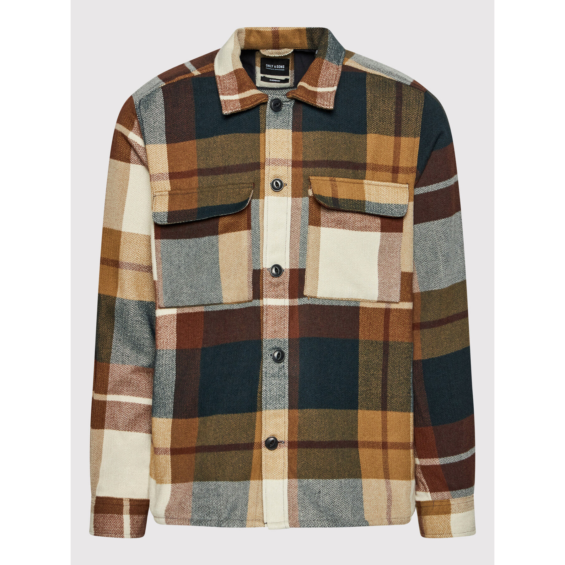 Only & Sons Риза Leroy 22021218 Кафяв Regular Fit - Pepit.bg