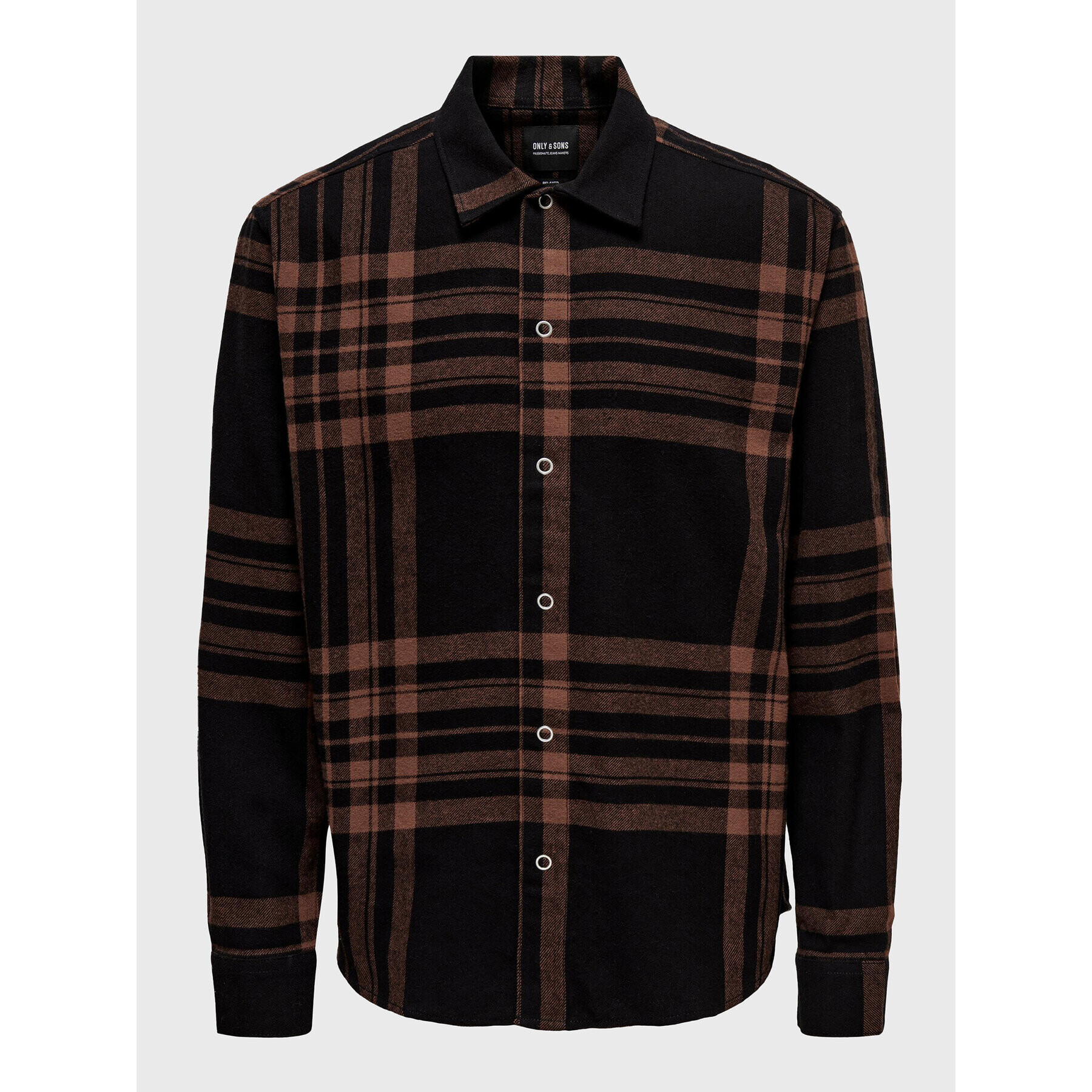 Only & Sons Риза Stabb 22022991 Кафяв Relaxed Fit - Pepit.bg
