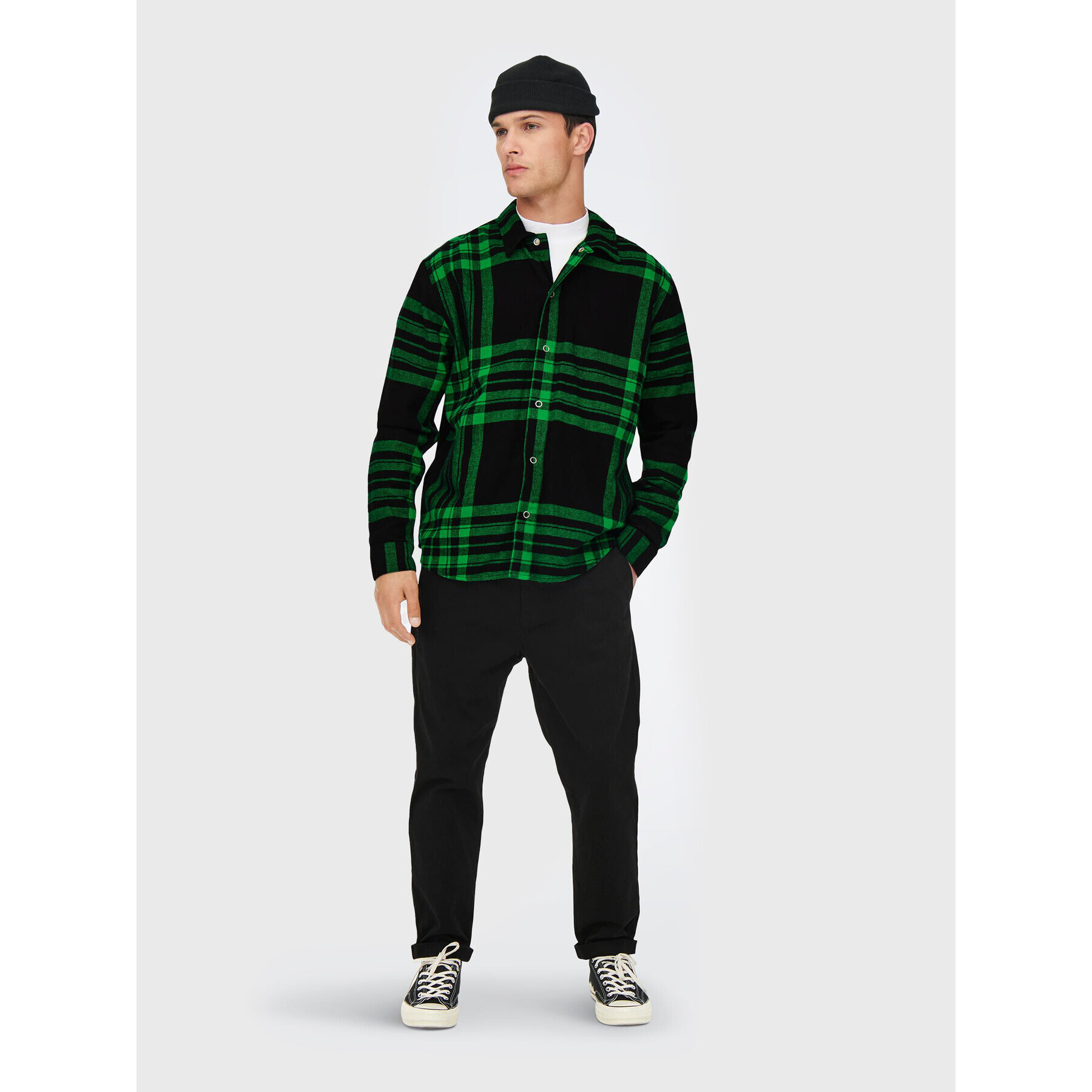Only & Sons Риза Stabb 22022991 Зелен Relaxed Fit - Pepit.bg