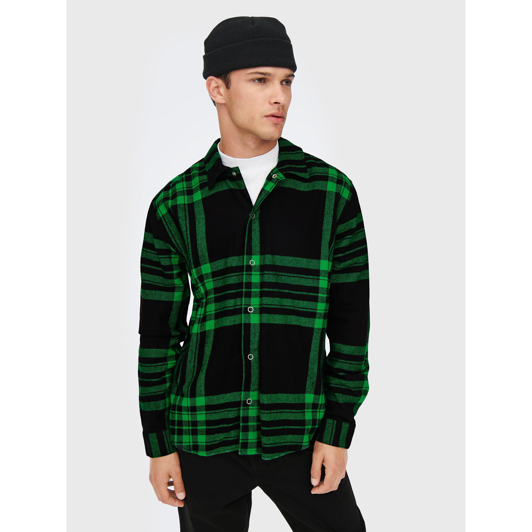 Only & Sons Риза Stabb 22022991 Зелен Relaxed Fit - Pepit.bg