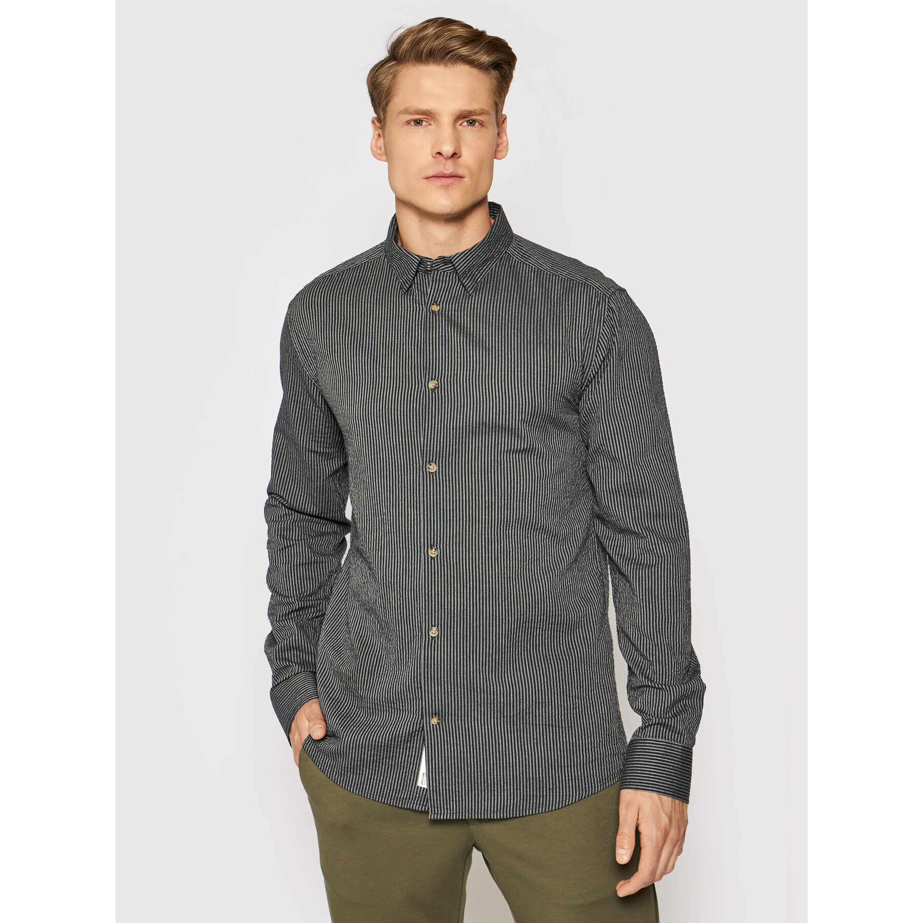 Only & Sons Риза Steve 22019165 Сив Slim Fit - Pepit.bg