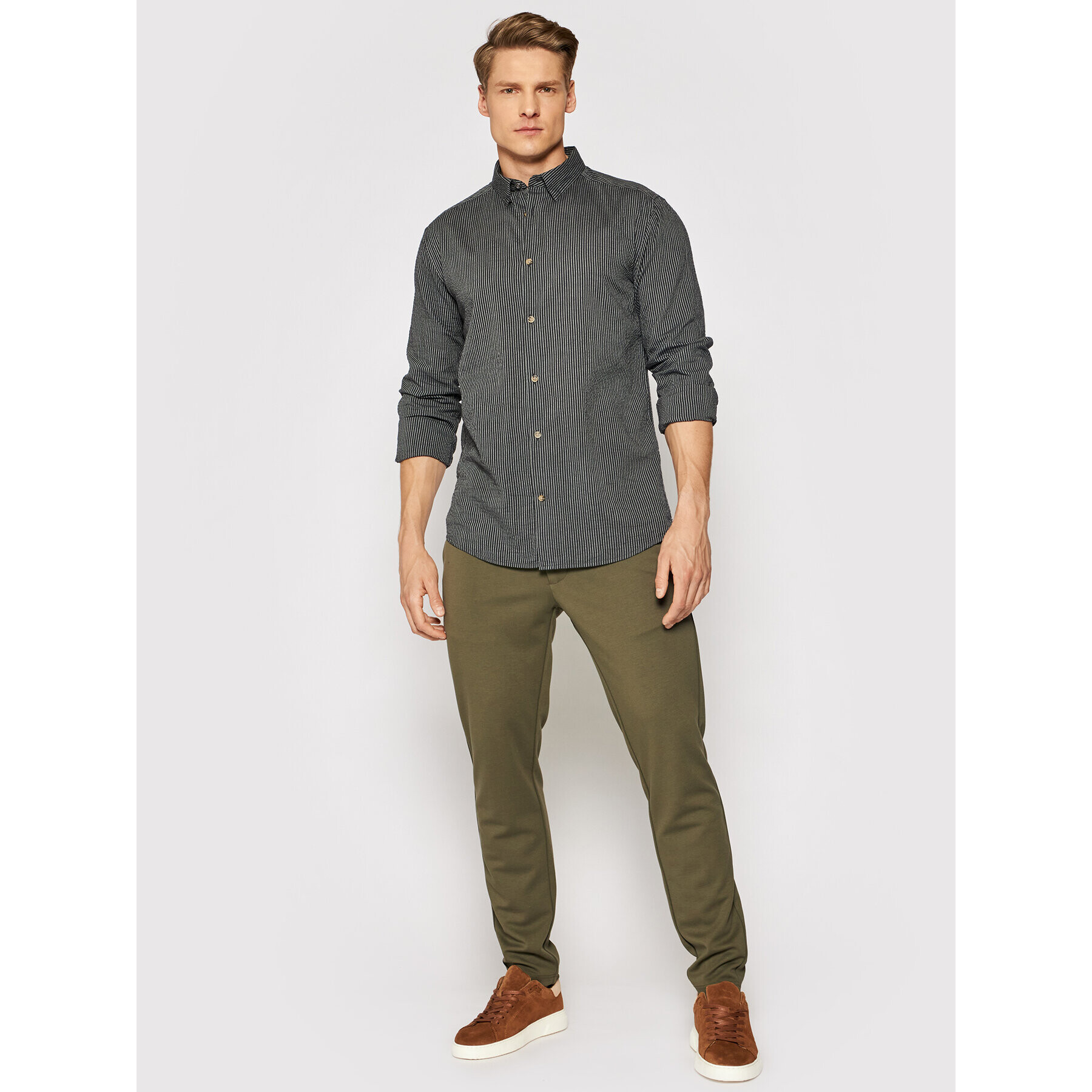 Only & Sons Риза Steve 22019165 Сив Slim Fit - Pepit.bg