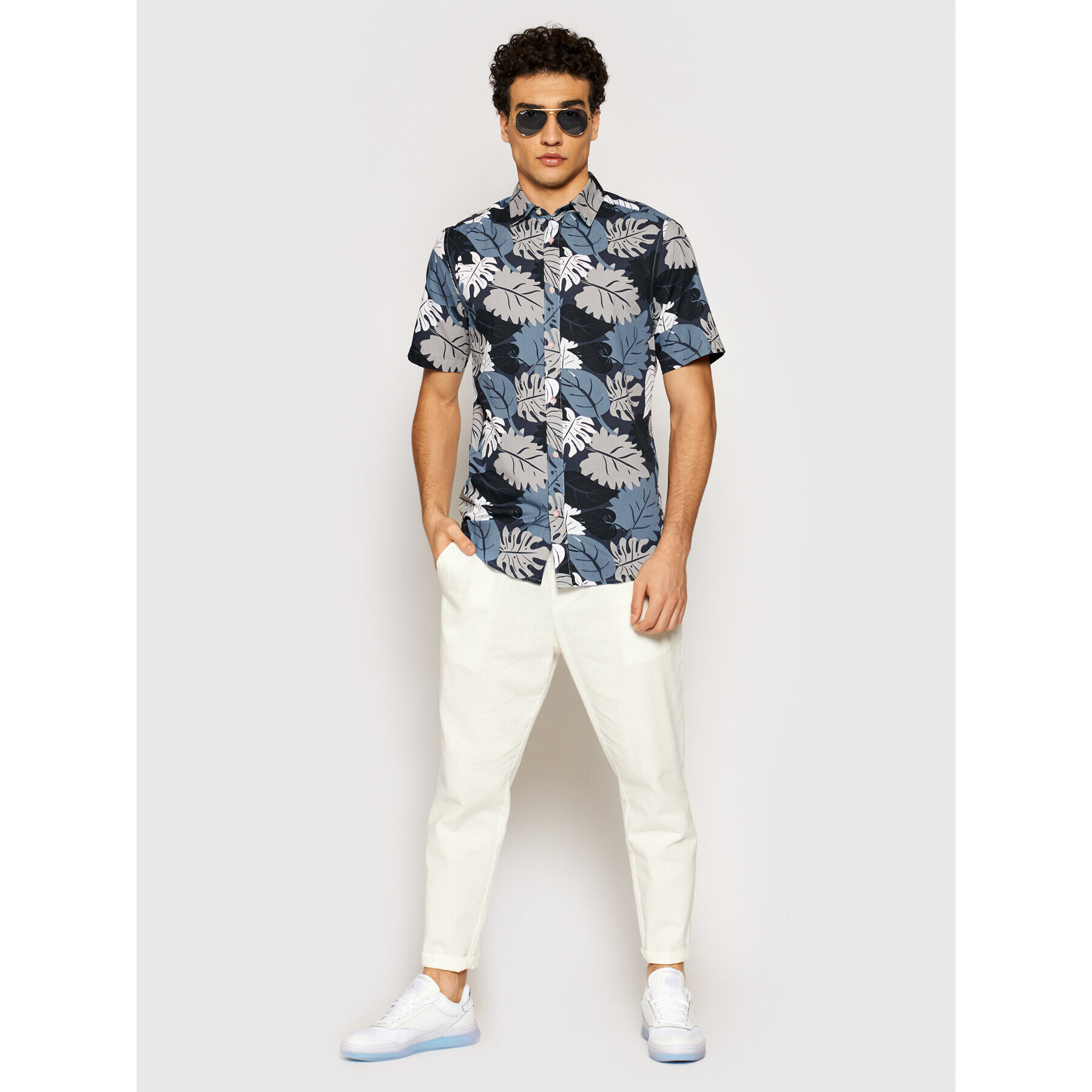 Only & Sons Риза Stone 22019159 Тъмносин Slim Fit - Pepit.bg