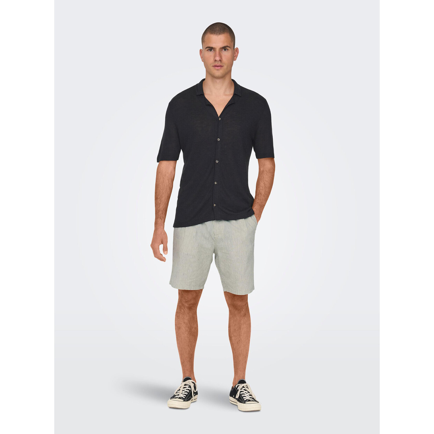 Only & Sons Шорти от плат 22024952 Сив Loose Fit - Pepit.bg