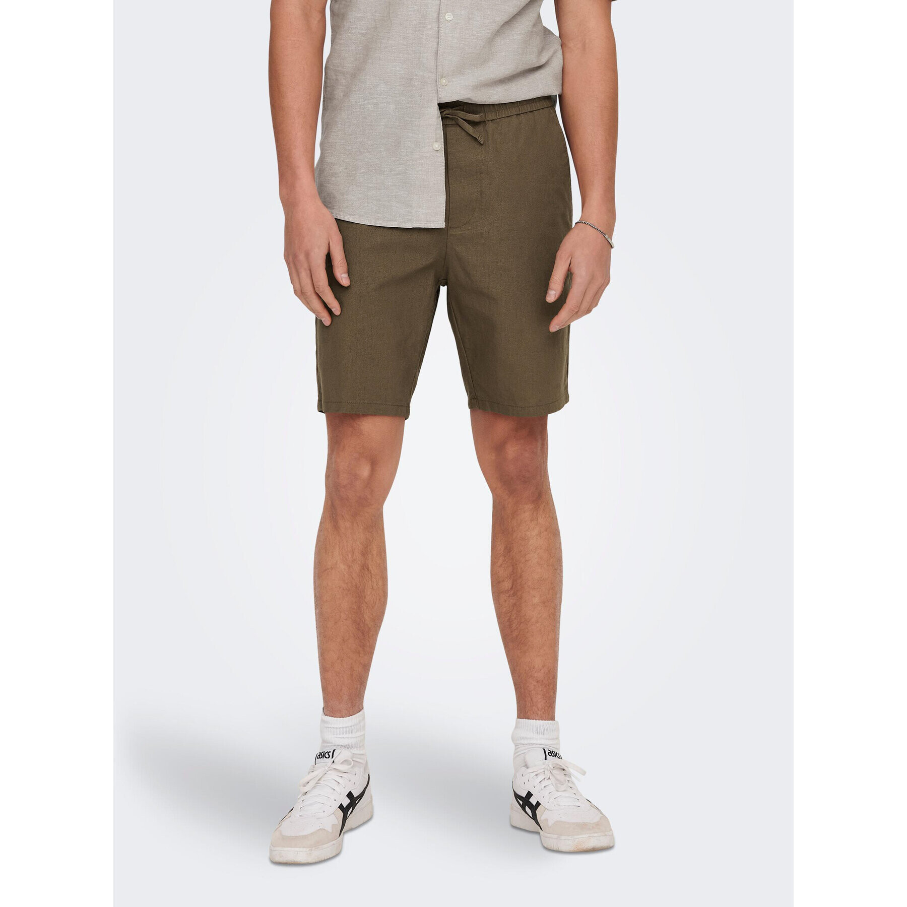 Only & Sons Шорти от плат 22024967 Кафяв Loose Fit - Pepit.bg