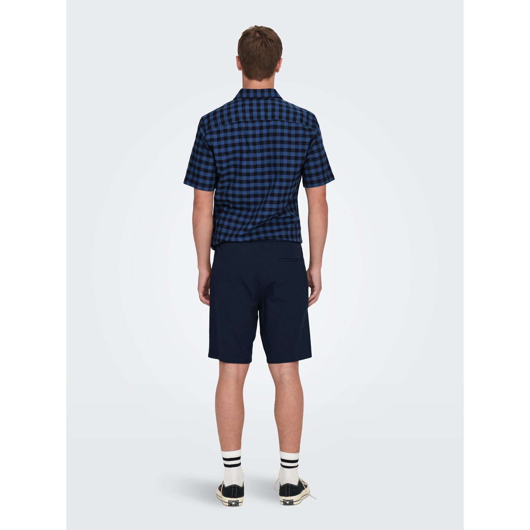 Only & Sons Шорти от плат 22024967 Тъмносин Loose Fit - Pepit.bg