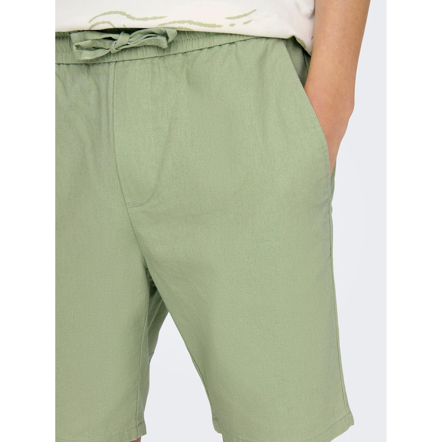 Only & Sons Шорти от плат 22024967 Зелен Loose Fit - Pepit.bg