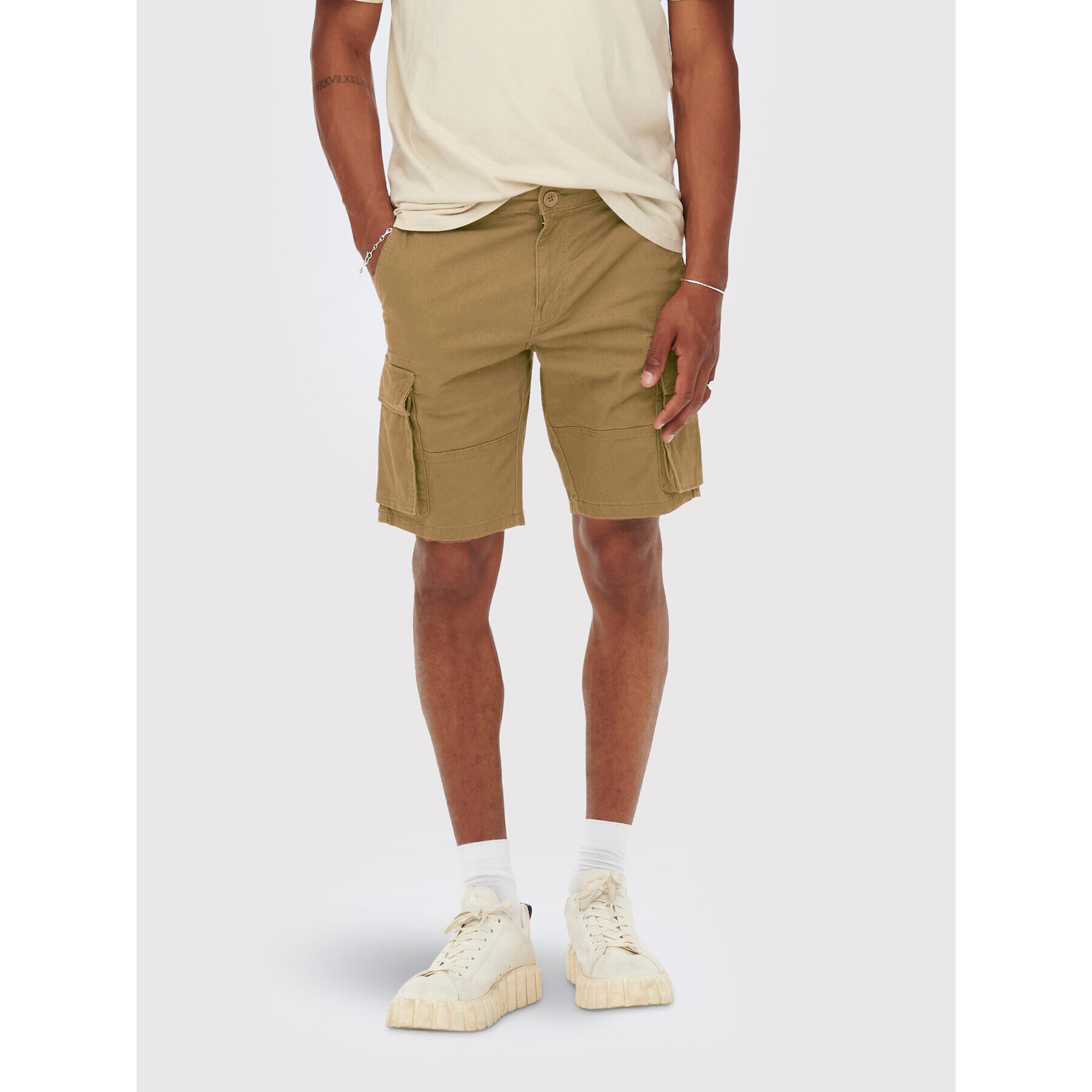 Only & Sons Шорти от плат Cam 22016689 Кафяв Regular Fit - Pepit.bg