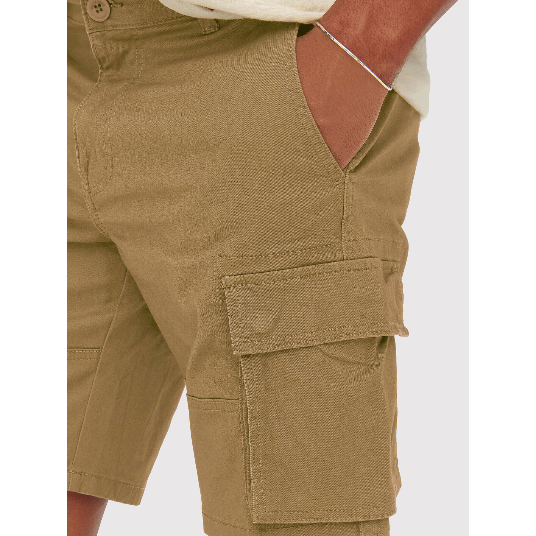 Only & Sons Шорти от плат Cam 22016689 Кафяв Regular Fit - Pepit.bg