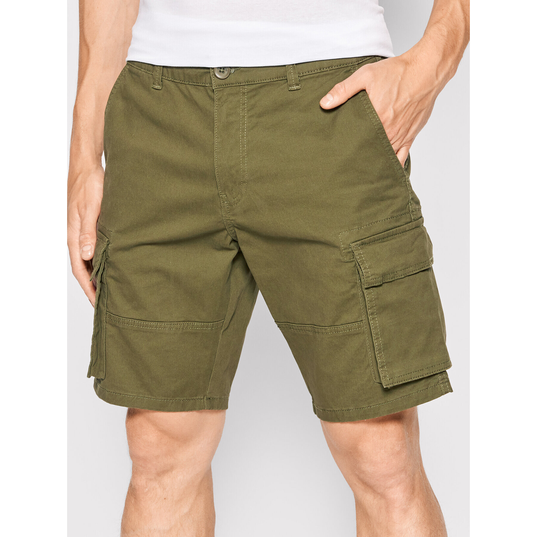 Only & Sons Шорти от плат Cam 22016689 Зелен Regular Fit - Pepit.bg