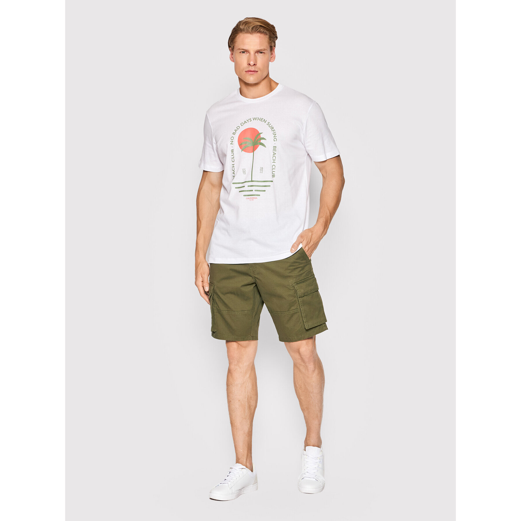 Only & Sons Шорти от плат Cam 22016689 Зелен Regular Fit - Pepit.bg