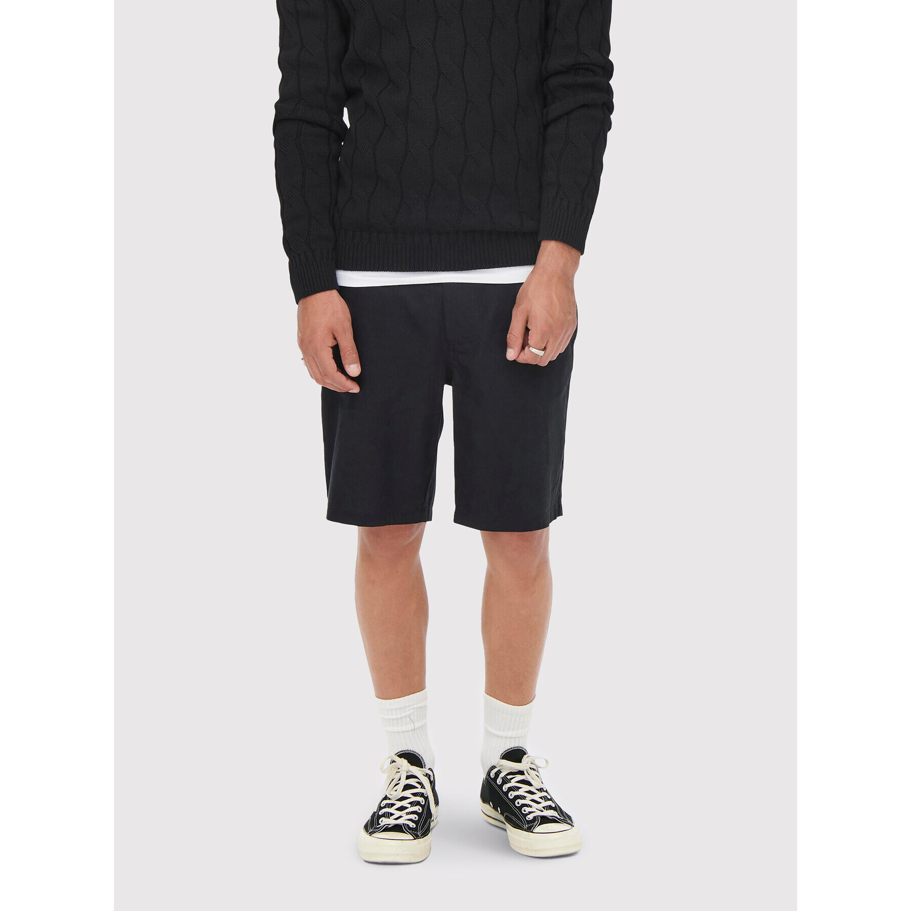 Only & Sons Шорти от плат Elliot 22022118 Тъмносин Regular Fit - Pepit.bg