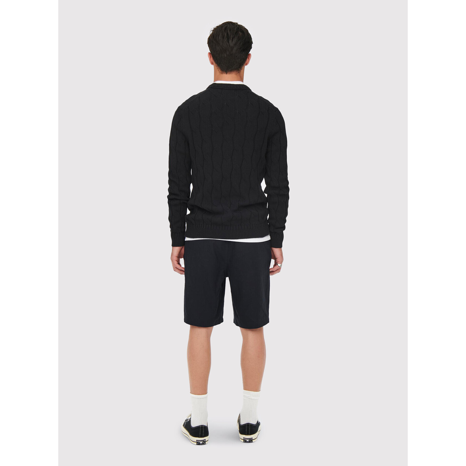 Only & Sons Шорти от плат Elliot 22022118 Тъмносин Regular Fit - Pepit.bg
