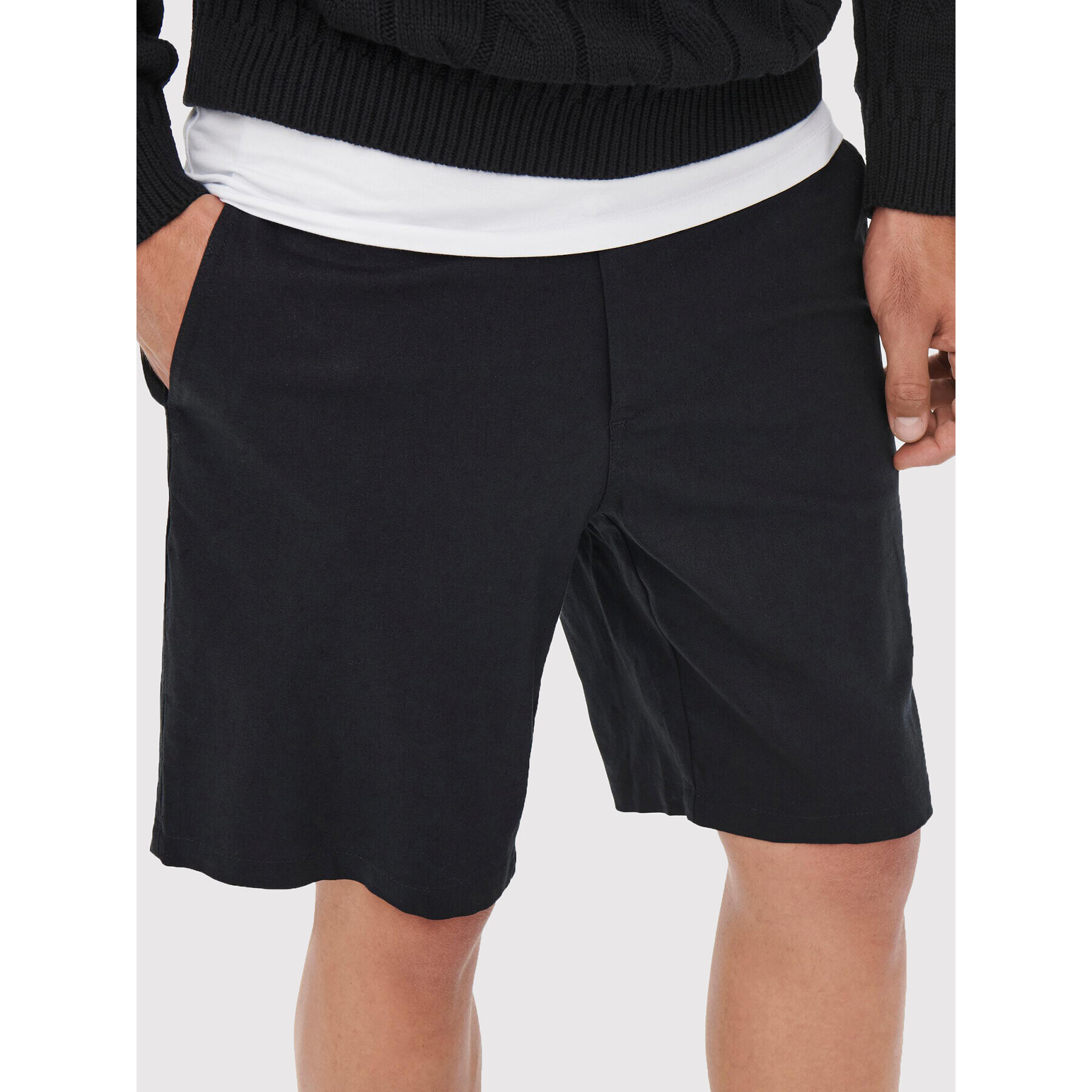 Only & Sons Шорти от плат Elliot 22022118 Тъмносин Regular Fit - Pepit.bg