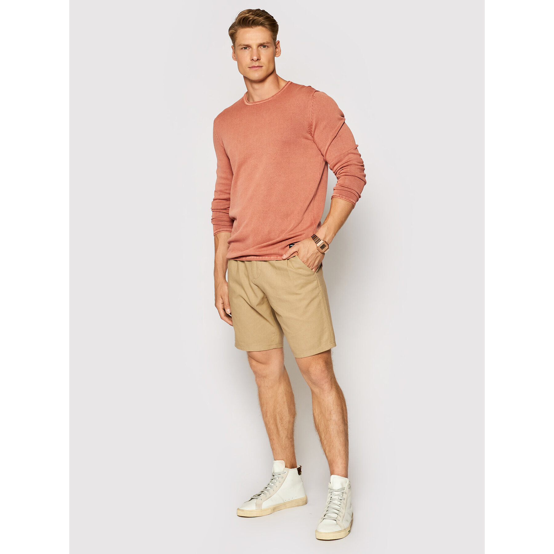 Only & Sons Шорти от плат Leo 22019201 Бежов Regular Fit - Pepit.bg