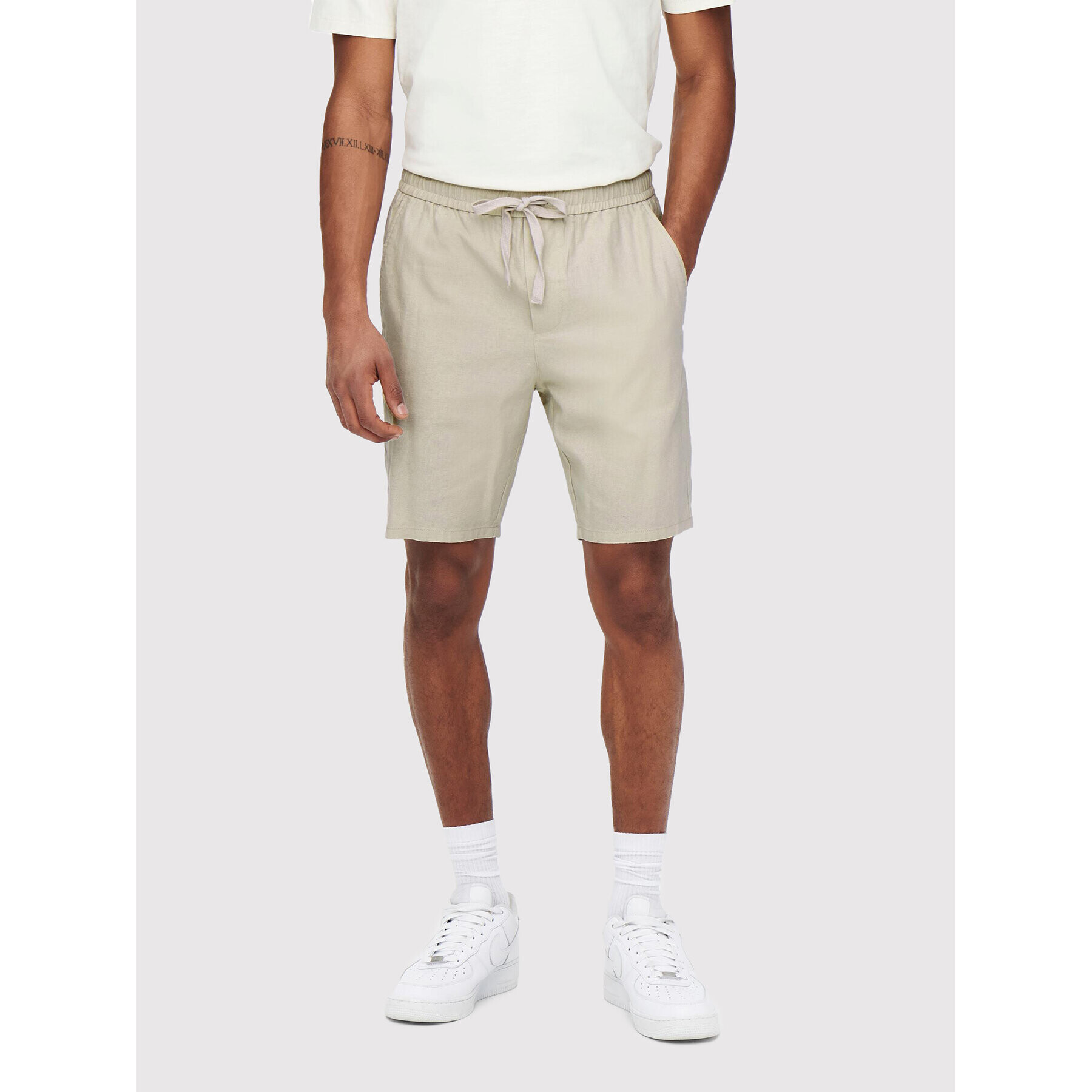 Only & Sons Шорти от плат Linus 22021824 Бежов Regular Fit - Pepit.bg