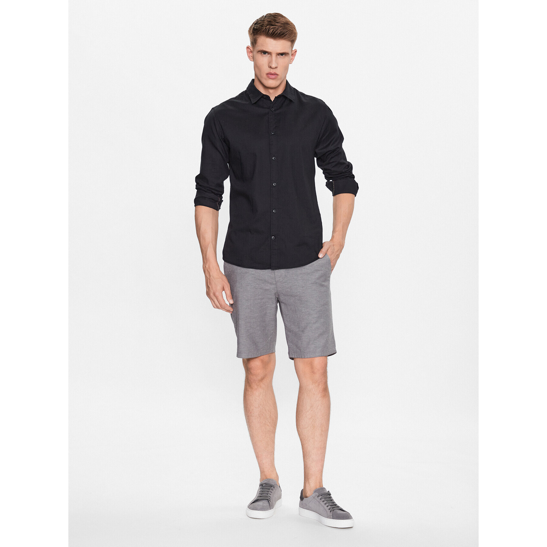 Only & Sons Шорти от плат Mark 22024940 Сив Regular Fit - Pepit.bg