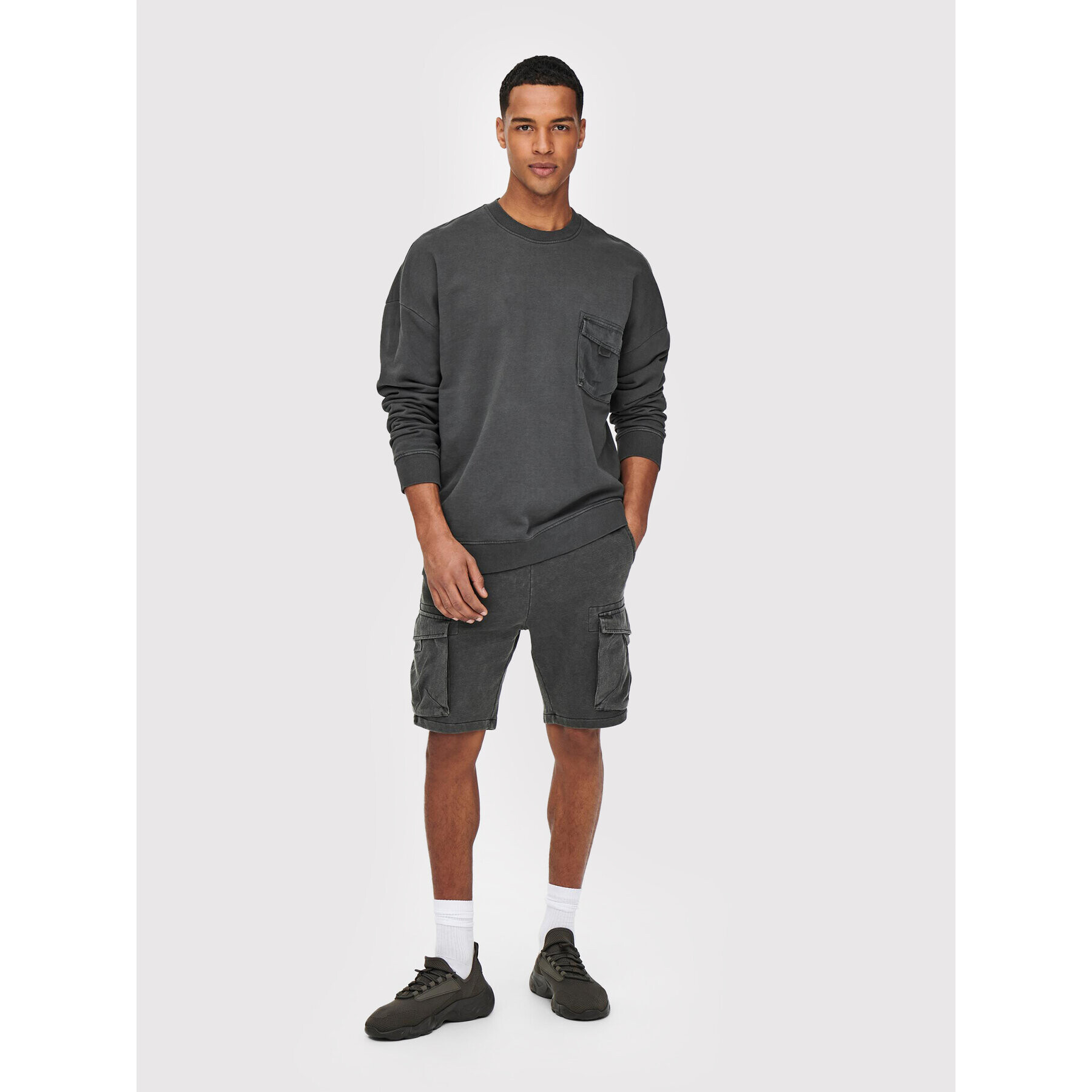 Only & Sons Спортни шорти Nicky 22019126 Сив Regular Fit - Pepit.bg