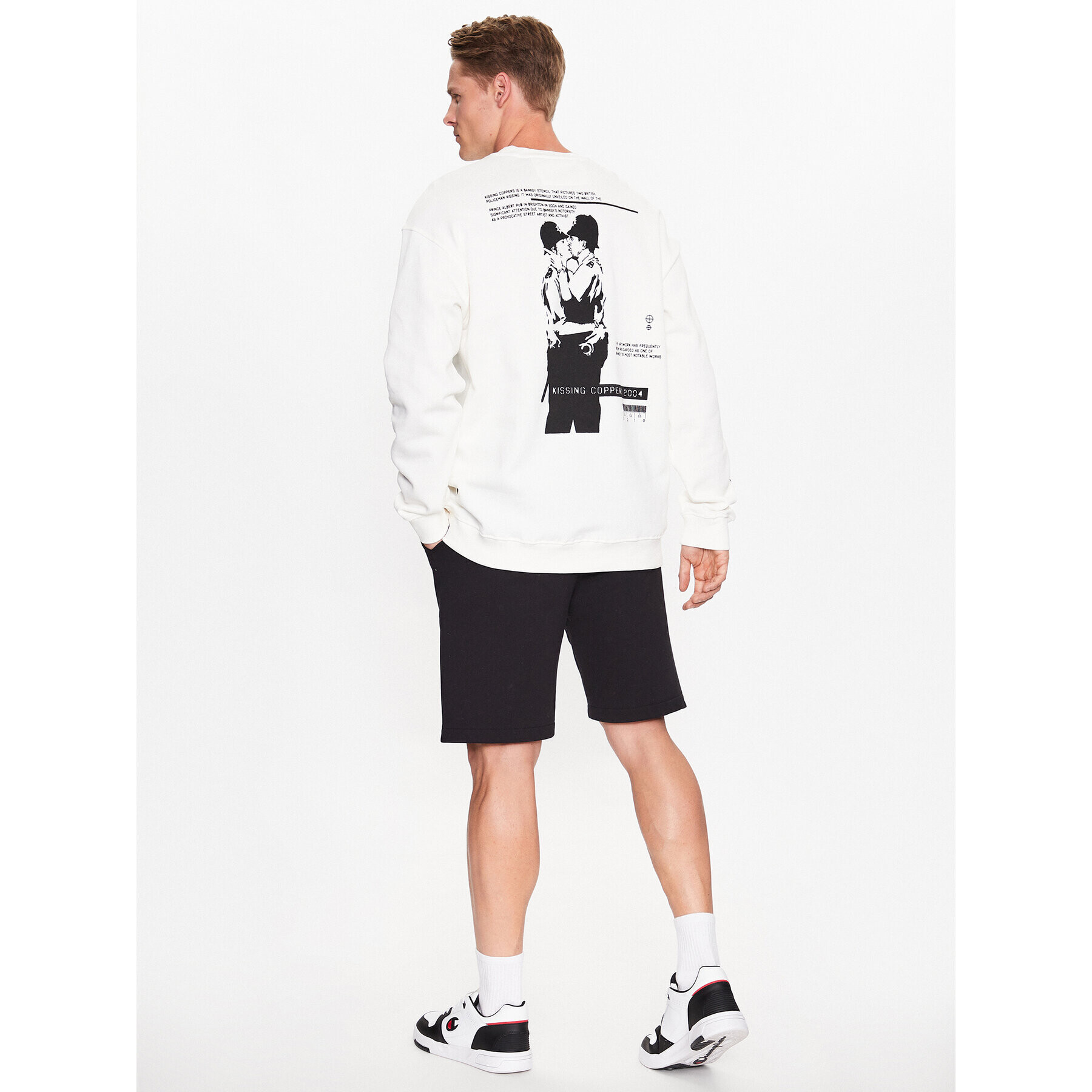 Only & Sons Суитшърт Banksy 22024751 Бял Relaxed Fit - Pepit.bg