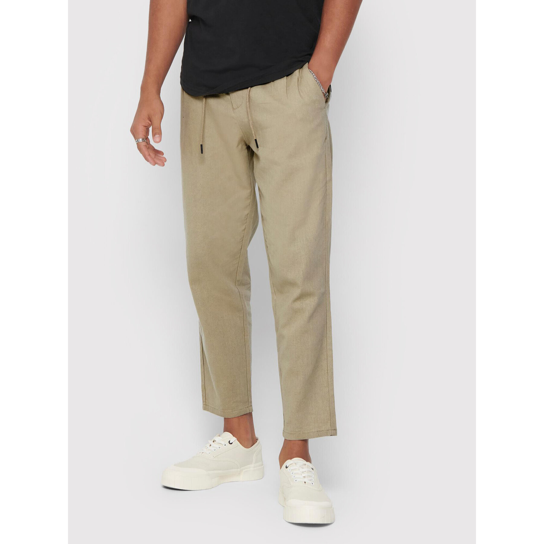 Only & Sons Текстилни панталони Leo 22013002 Бежов Regular Fit - Pepit.bg