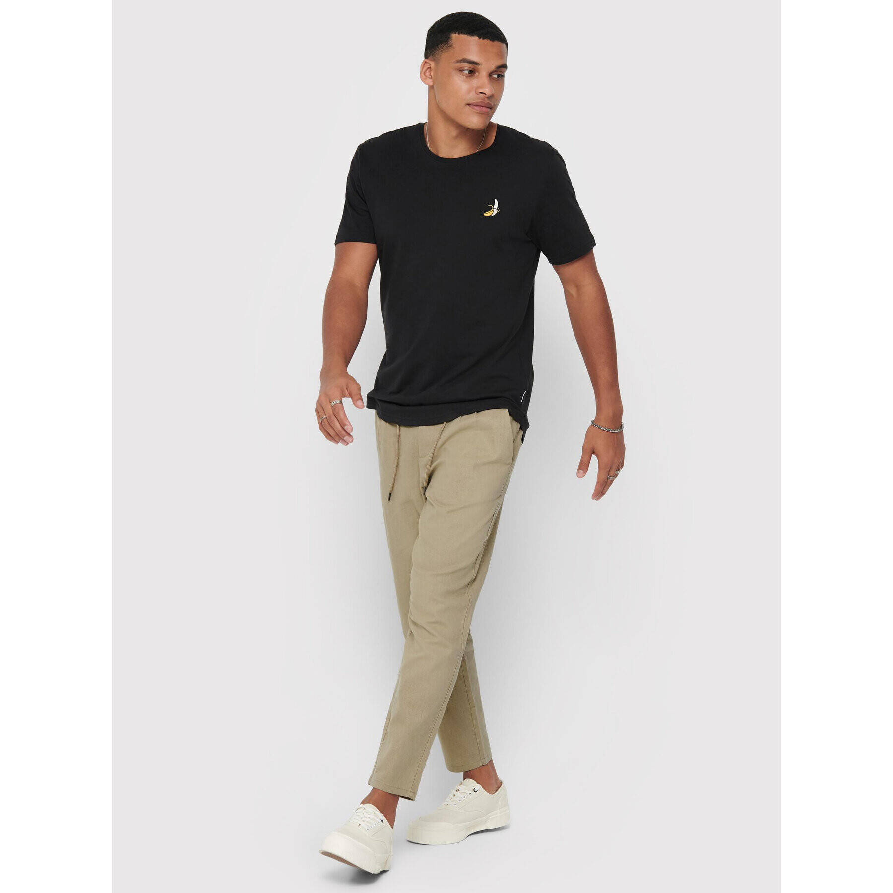 Only & Sons Текстилни панталони Leo 22013002 Бежов Regular Fit - Pepit.bg