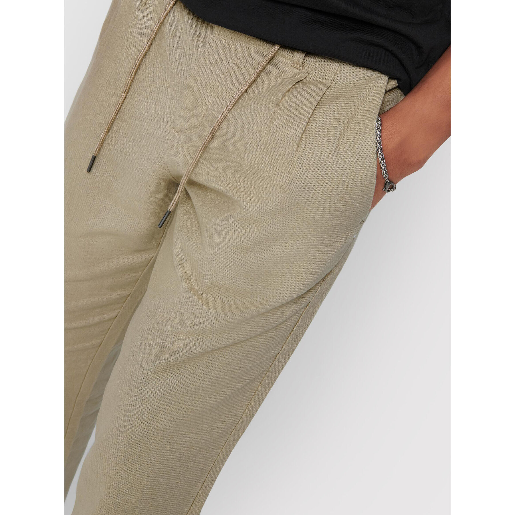 Only & Sons Текстилни панталони Leo 22013002 Бежов Regular Fit - Pepit.bg