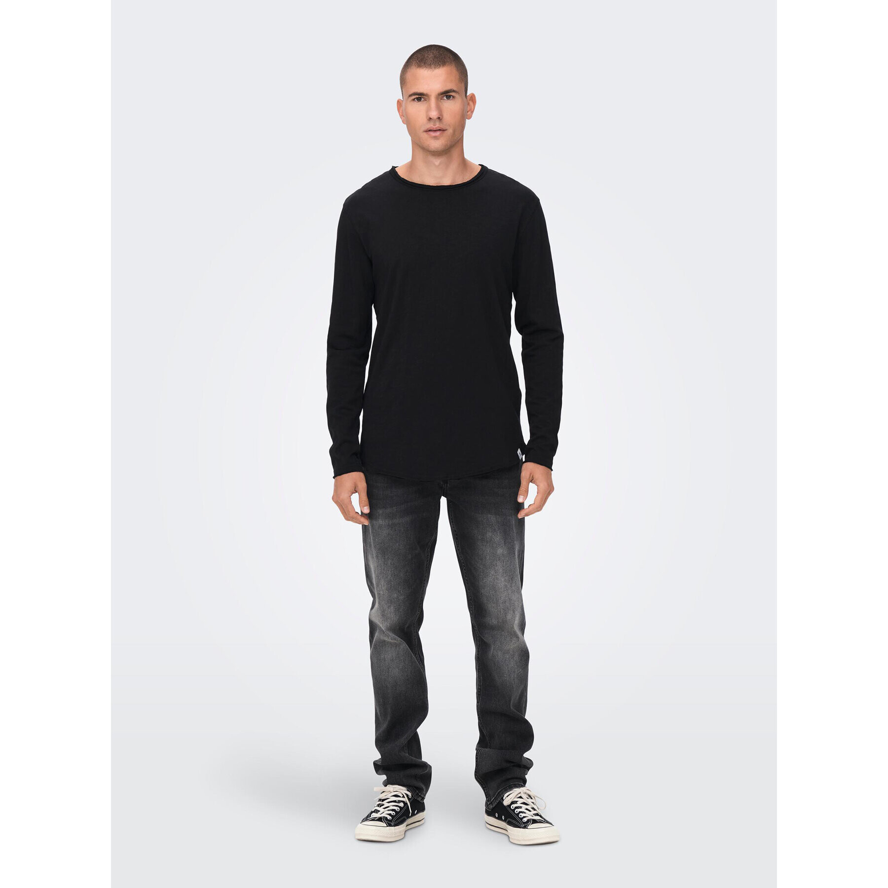 Only & Sons Тениска с дълъг ръкав 22023157 Черен Regular Fit - Pepit.bg