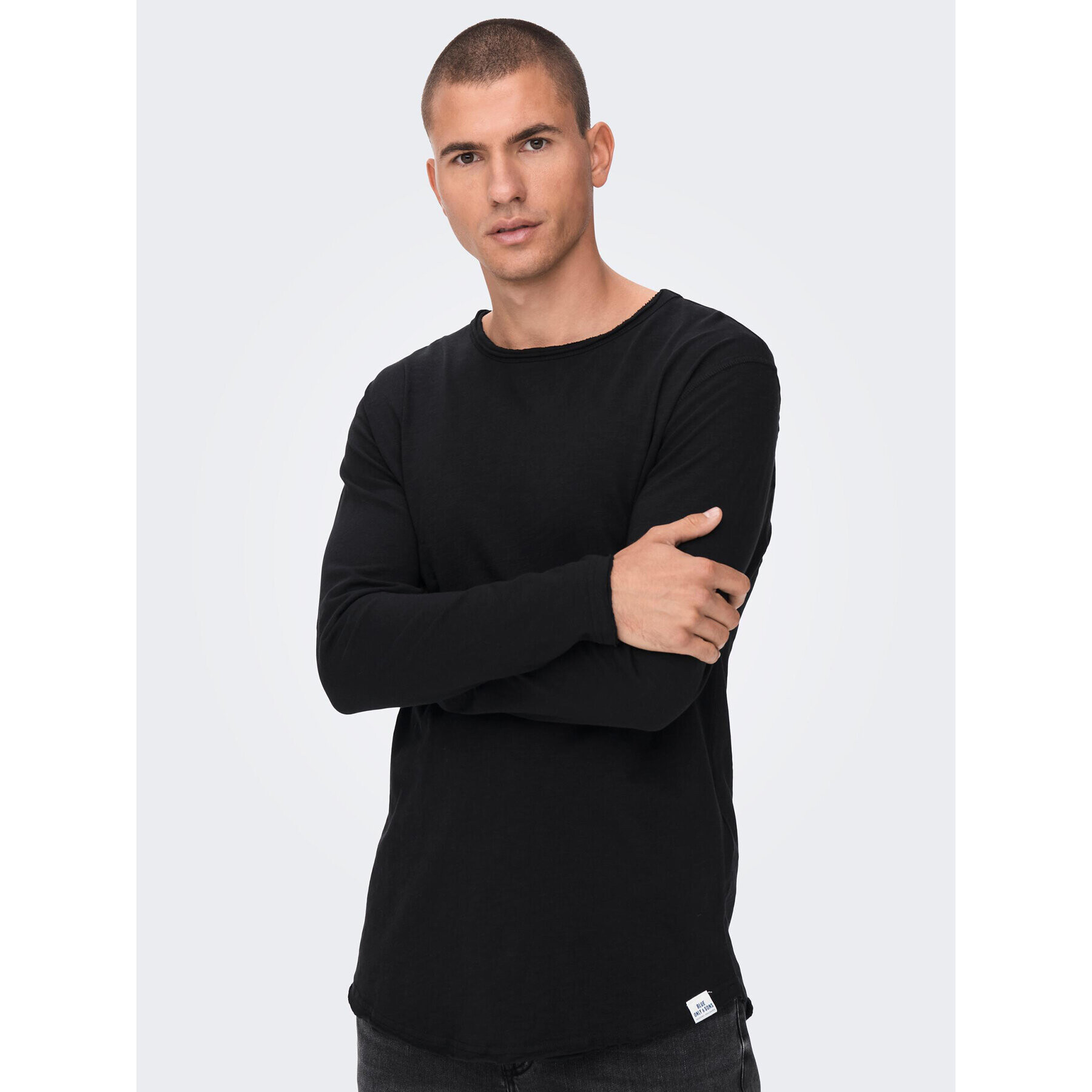 Only & Sons Тениска с дълъг ръкав 22023157 Черен Regular Fit - Pepit.bg