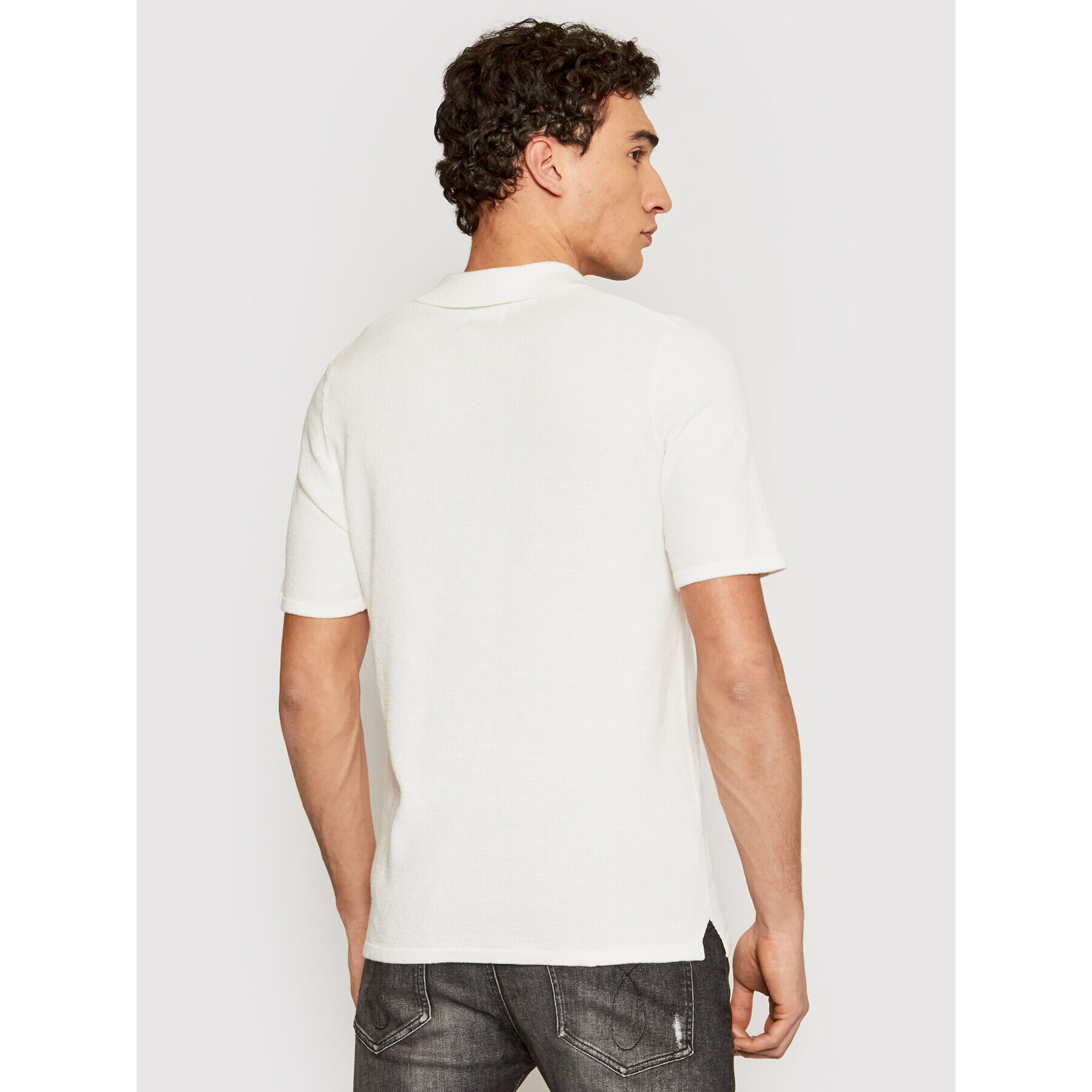 Only & Sons Тениска с яка и копчета Moose 22019416 Бял Regular Fit - Pepit.bg