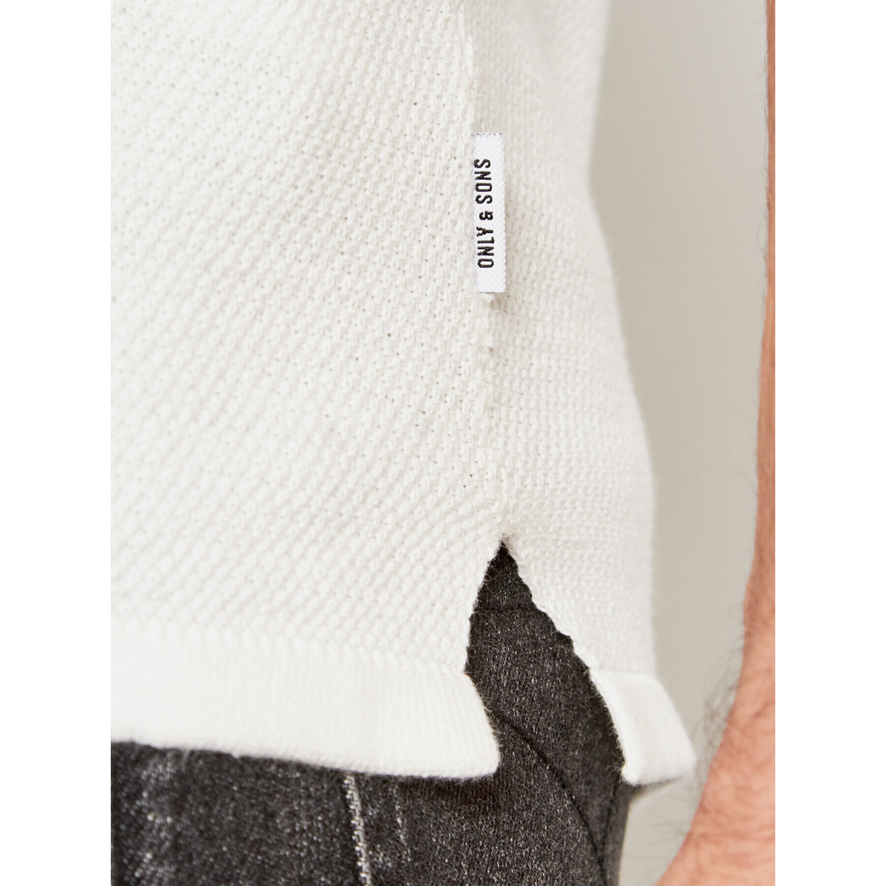 Only & Sons Тениска с яка и копчета Moose 22019416 Бял Regular Fit - Pepit.bg