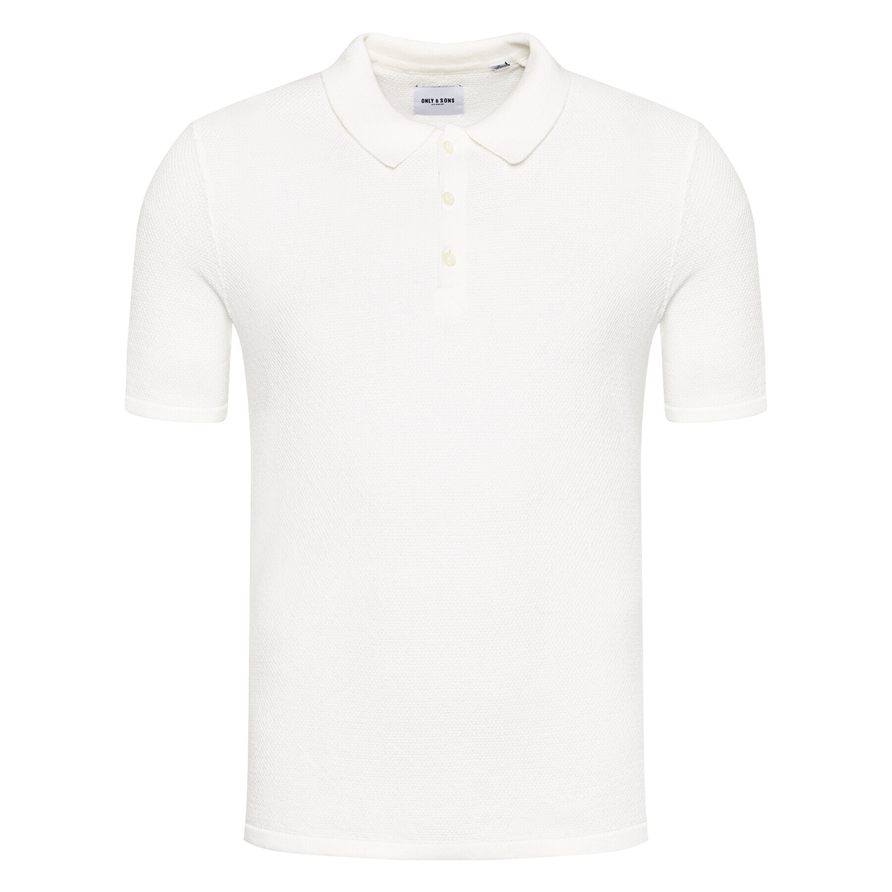 Only & Sons Тениска с яка и копчета Moose 22019416 Бял Regular Fit - Pepit.bg