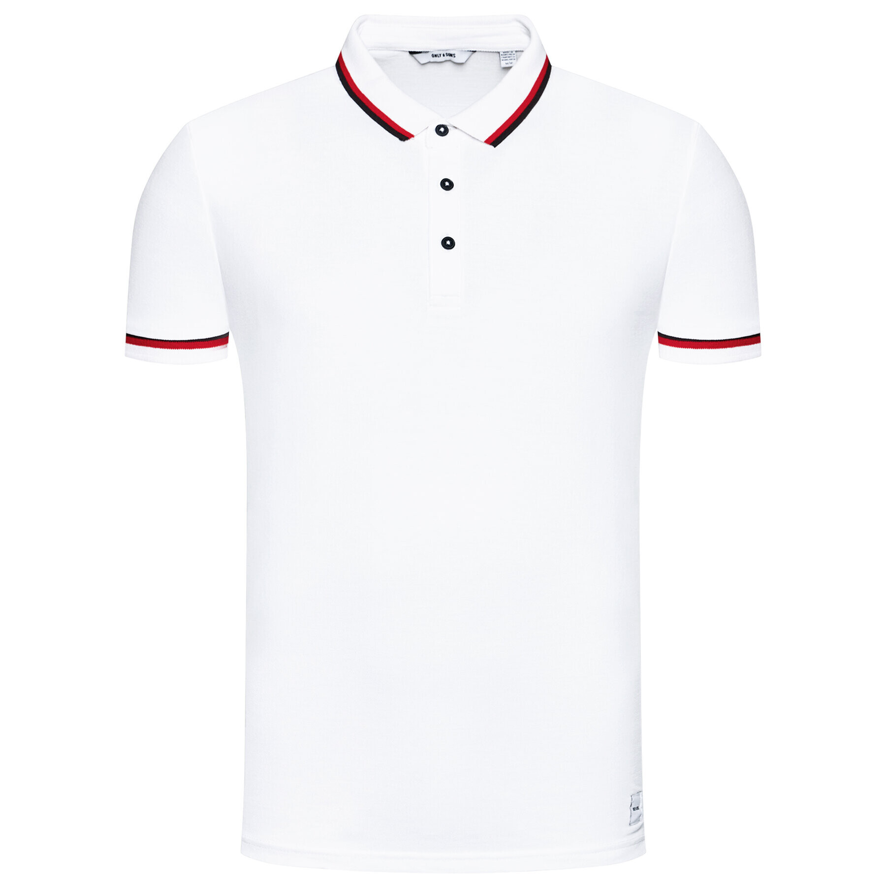 Only & Sons Тениска с яка и копчета Cilas 22013661 Бял Regular Fit - Pepit.bg