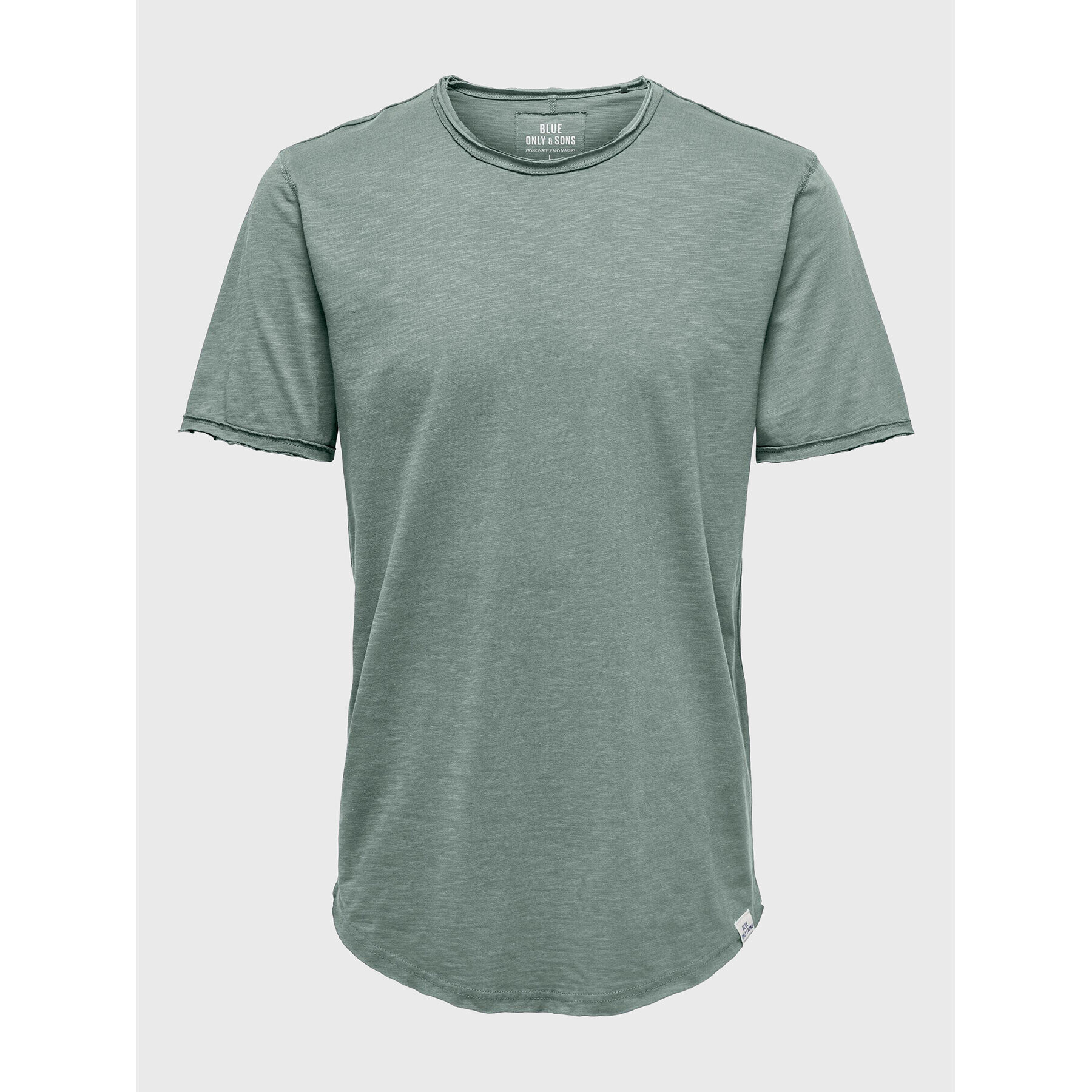 Only & Sons Тишърт 22017822 Зелен Long Line Fit - Pepit.bg