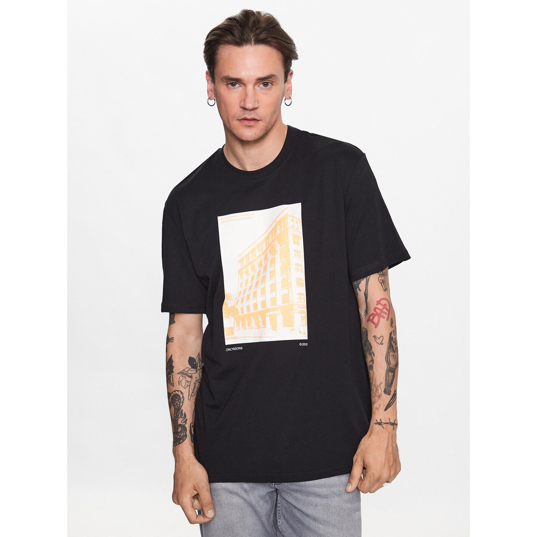 Only & Sons Тишърт 22024793 Черен Regular Fit - Pepit.bg