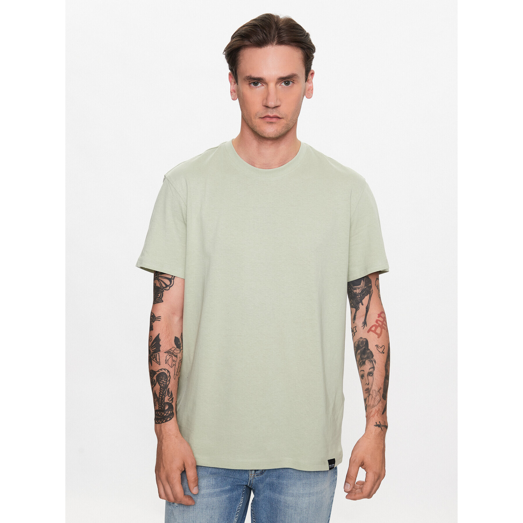 Only & Sons Тишърт 22025208 Зелен Regular Fit - Pepit.bg