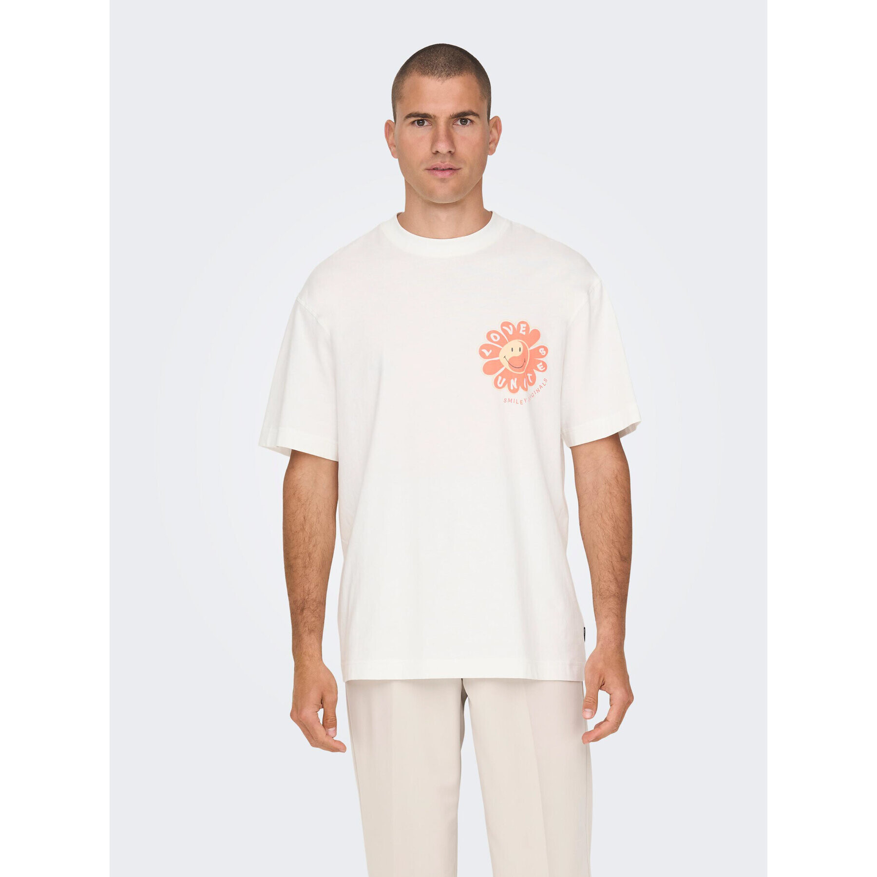 Only & Sons Тишърт 22025281 Бял Relaxed Fit - Pepit.bg