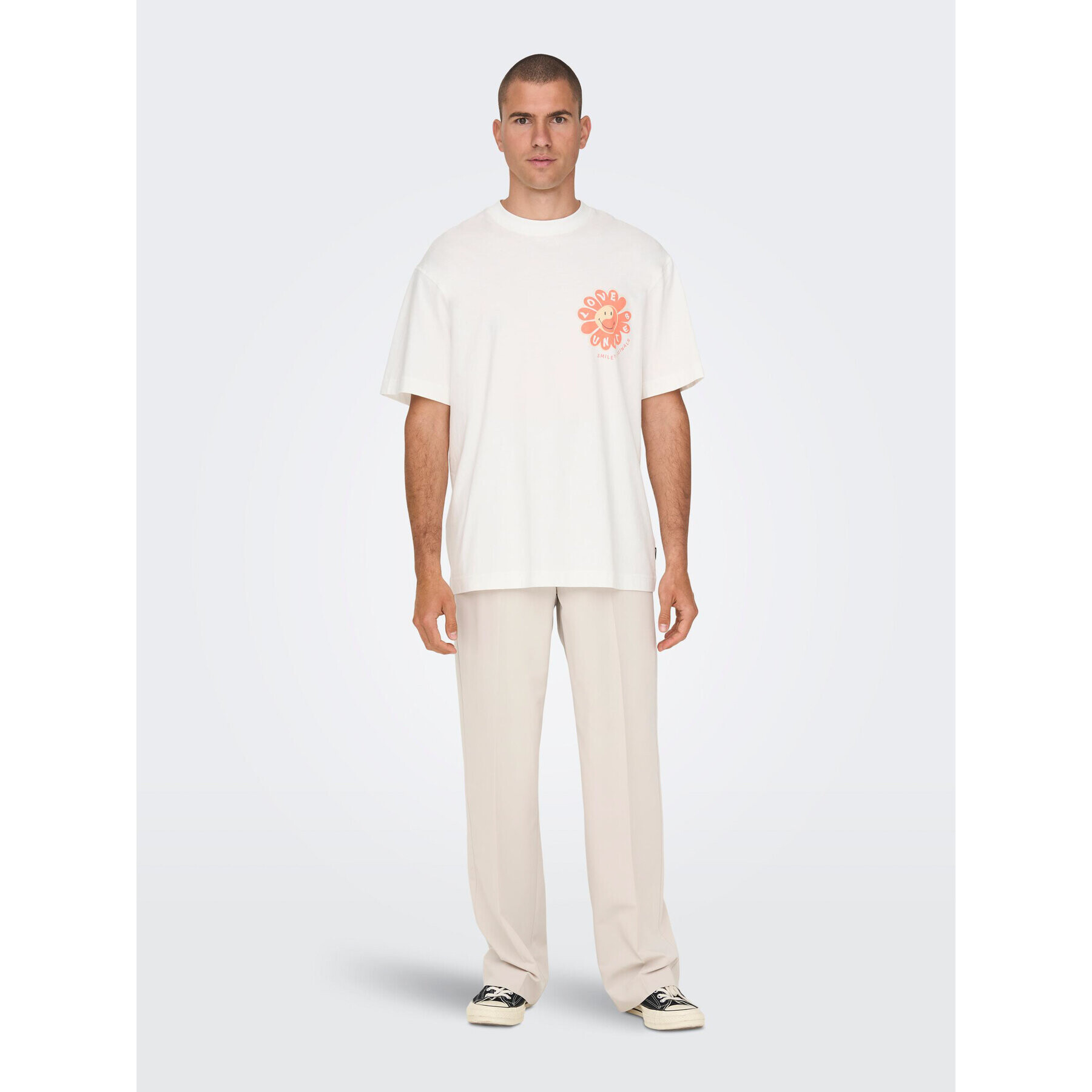 Only & Sons Тишърт 22025281 Бял Relaxed Fit - Pepit.bg