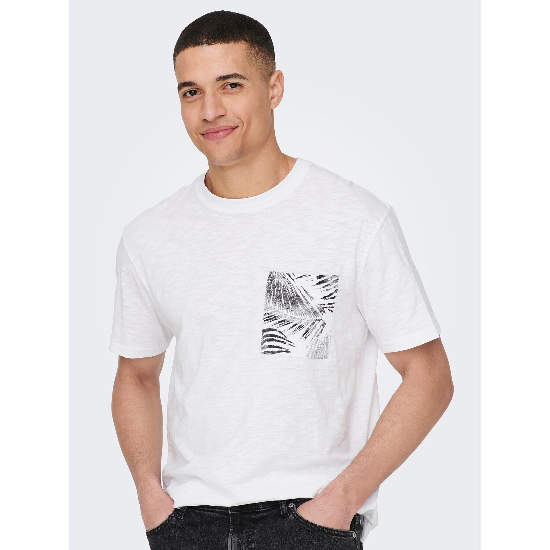 Only & Sons Тишърт 22025286 Бял Regular Fit - Pepit.bg