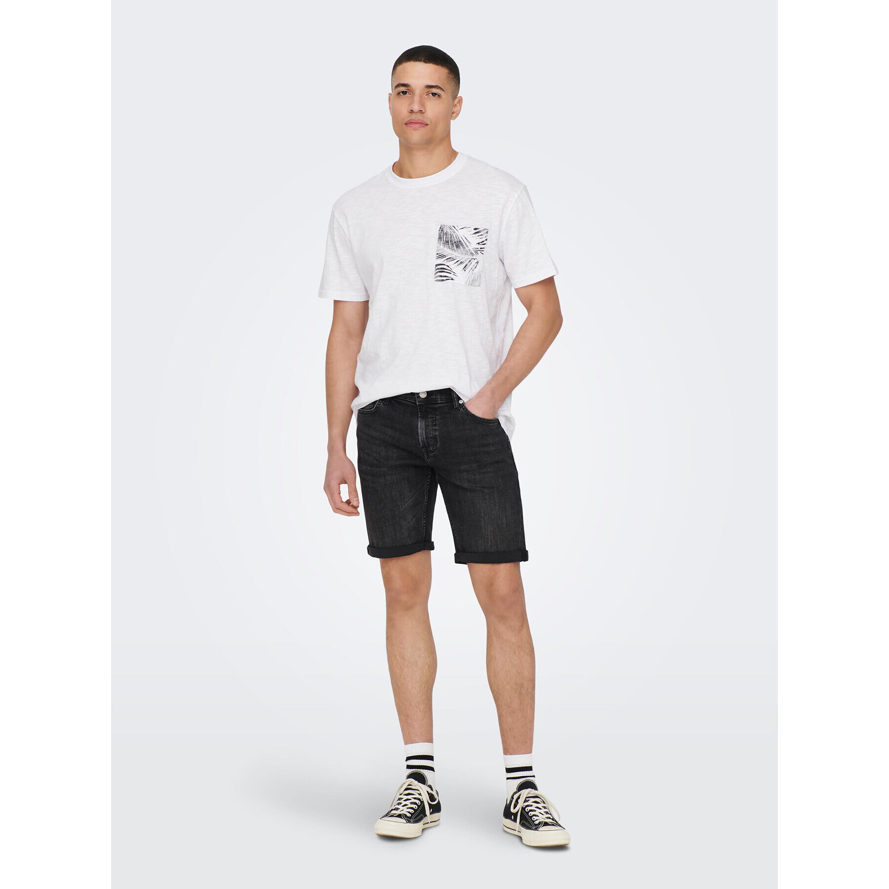 Only & Sons Тишърт 22025286 Бял Regular Fit - Pepit.bg