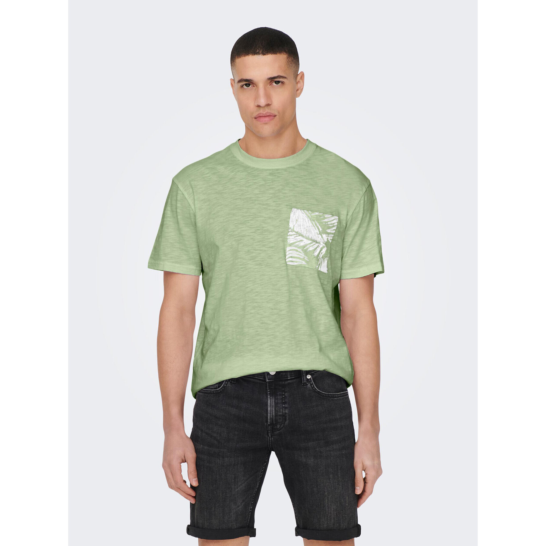 Only & Sons Тишърт 22025286 Зелен Regular Fit - Pepit.bg