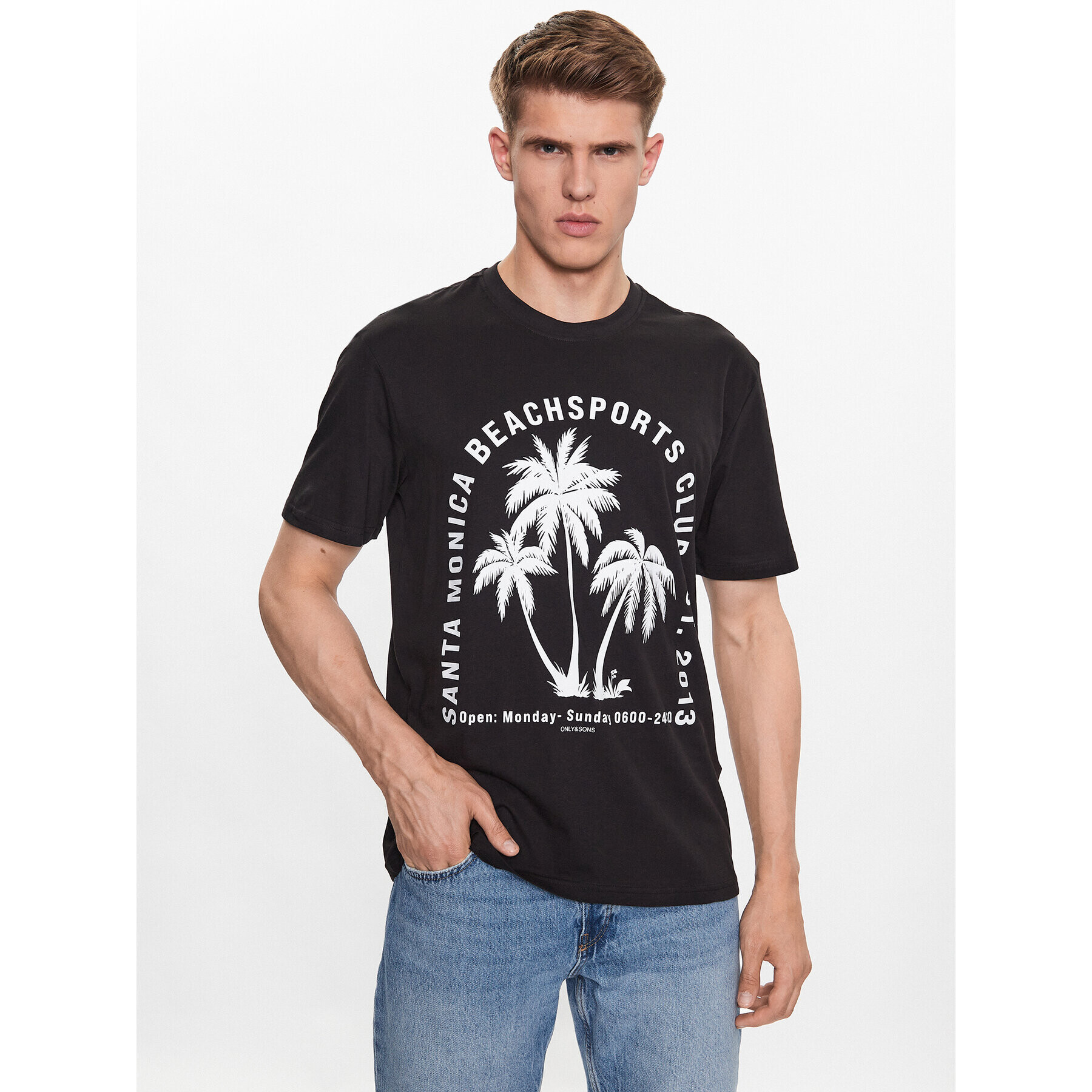 Only & Sons Тишърт 22026039 Черен Regular Fit - Pepit.bg