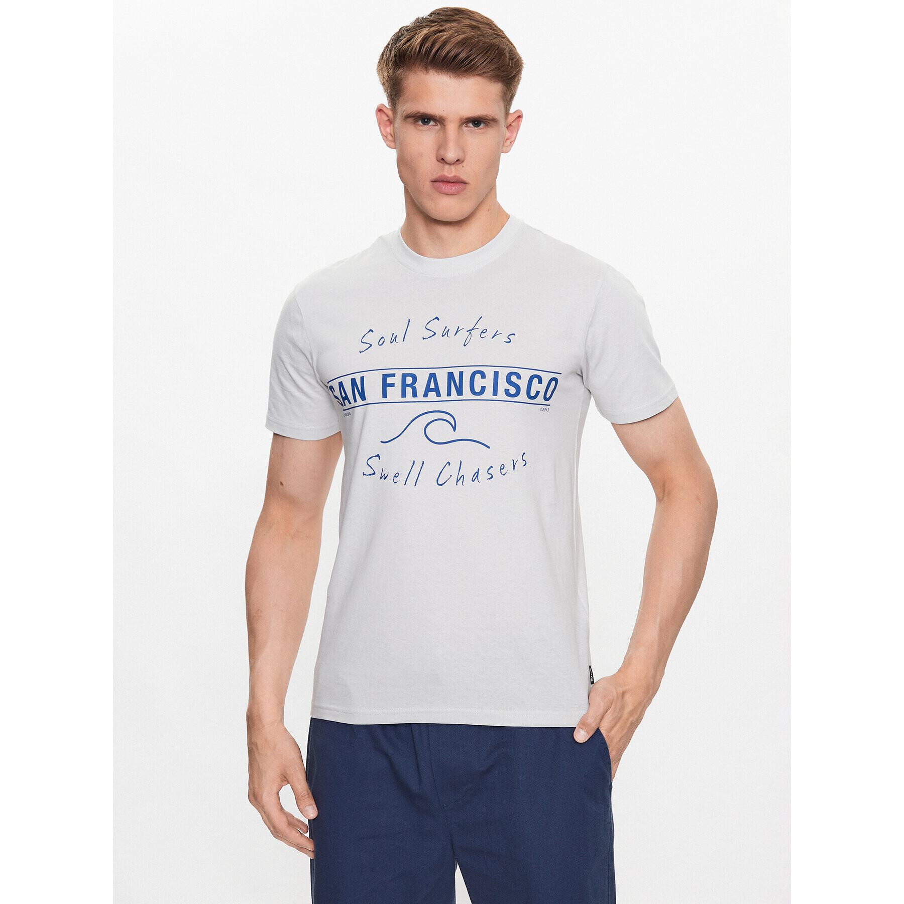 Only & Sons Тишърт 22026039 Сив Regular Fit - Pepit.bg
