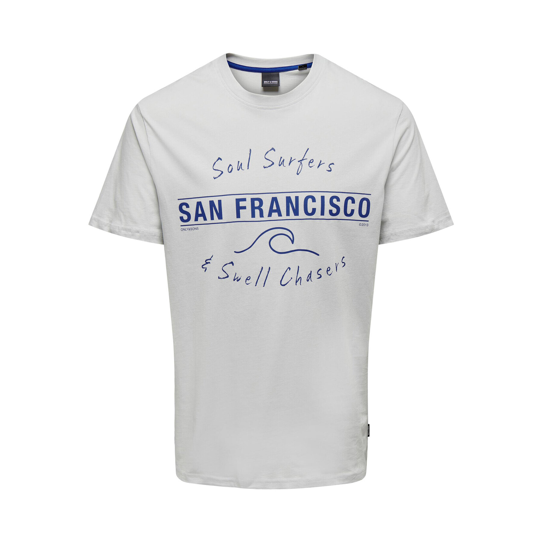 Only & Sons Тишърт 22026039 Сив Regular Fit - Pepit.bg
