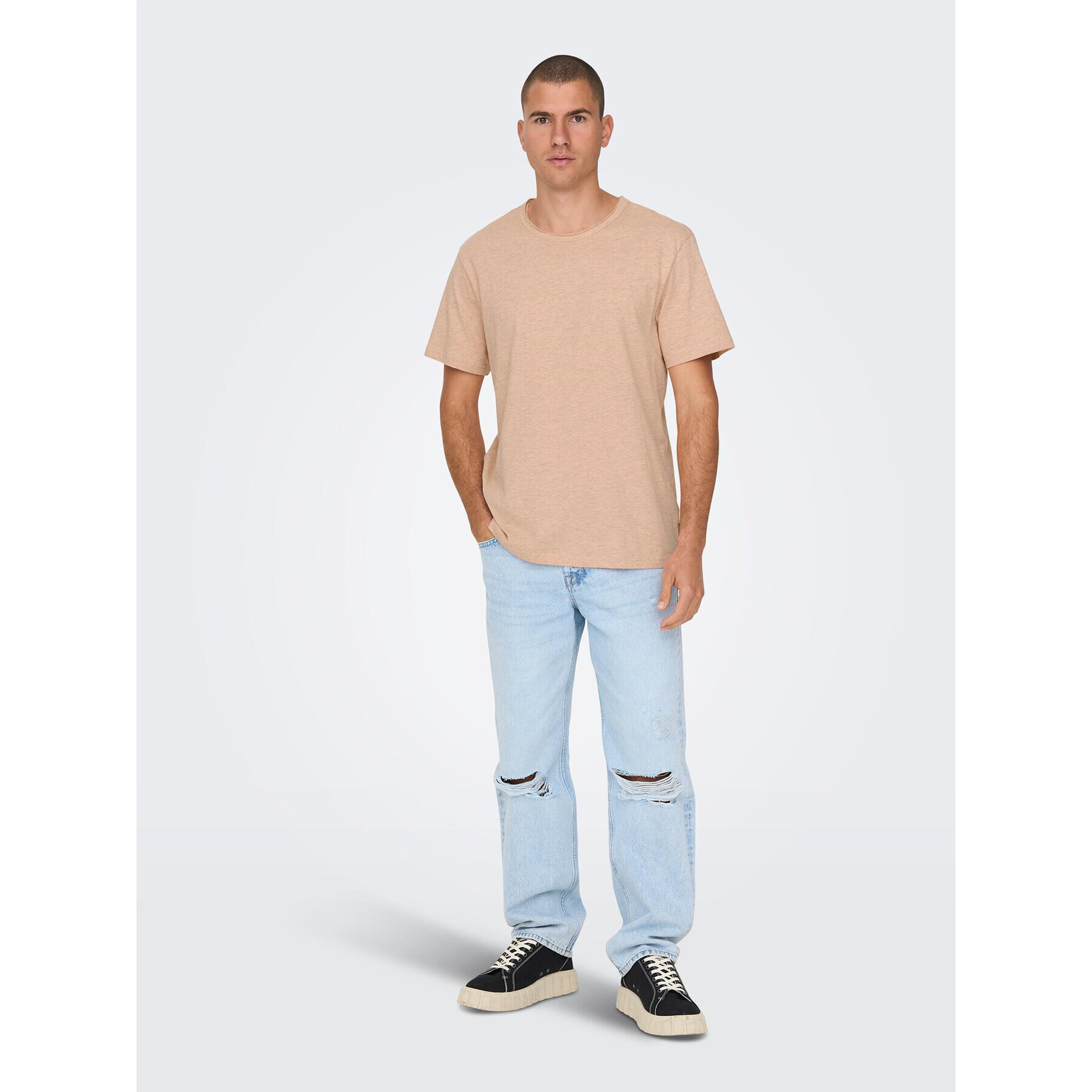 Only & Sons Тишърт 22026083 Оранжев Regular Fit - Pepit.bg